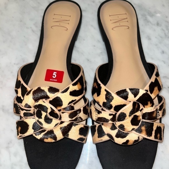 New! INC International Concepts Gargi Knotted-Strap Slide Sandals Leopard - Picture 6 of 9